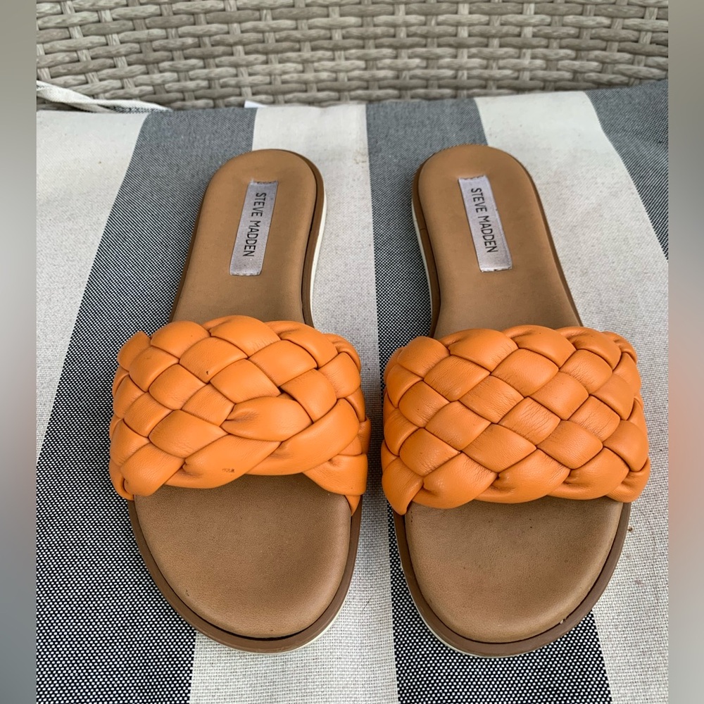Sam Edelman orange slide sandals